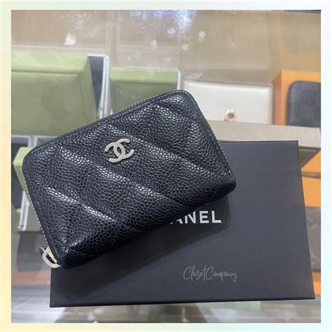 chanel card holder 19|chanel card holder zipped.